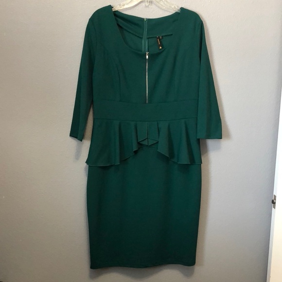 Miusol dress Women's XXL Retro Square Neck Ruffle Style Slim Business Pencil EUC - Picture 2 of 16